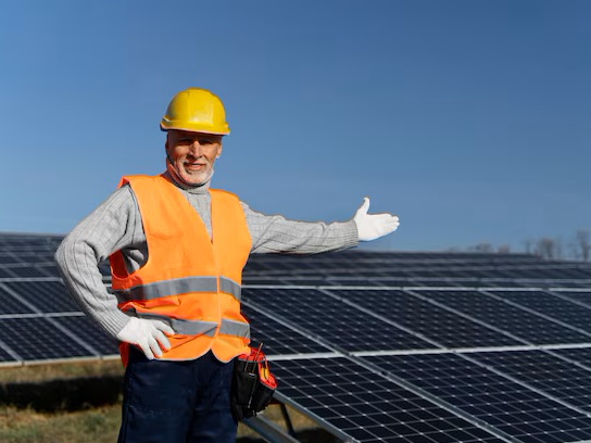 Persona instalando paneles solares en un techo